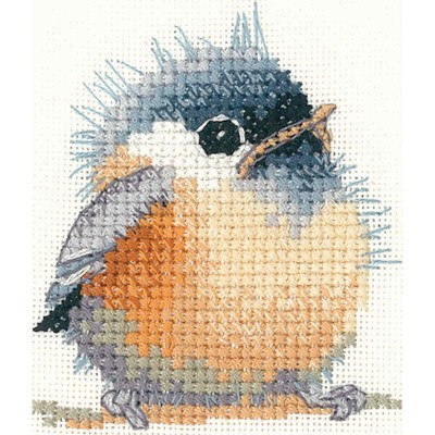 Heritage Kreuzstich-Set „Vogel Tisch“ – Aida 14ct, 12x19 Cm, Inkl. Garn, Nadel & Anleitung