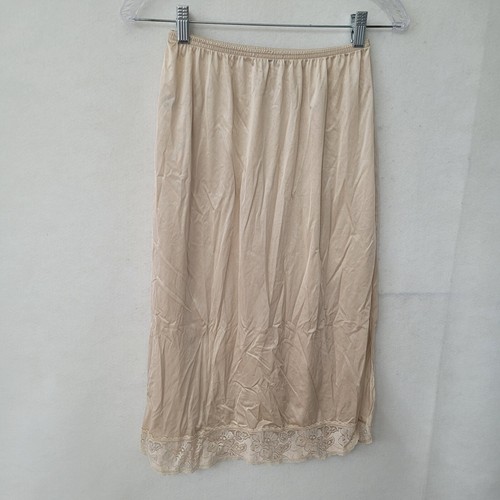 Vanity Fair Slip Mujer S Beige Nylon 28" Borde de Encaje Doble Aberturas Laterales 11-125 EE. UU. - Imagen 3 de 10