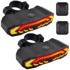 2×Ultra Bright Smart Bicycle Tail Light Rechargeable Brake Sensing Waterproof UK