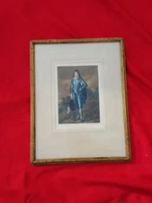 Vintage 1928 Thomas Gainsborough BLUE BOY Mezzotint Etching Print by Alfred Bell