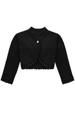 Cardigan Shrug Bolero Long Sleeve Knit Button Closure for Girls