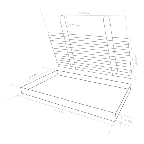 Aschekasten mit Grillgitter Schale Rost Kamin BBQ Gitter Neu Grill 70x60cm - Bild 2 von 12