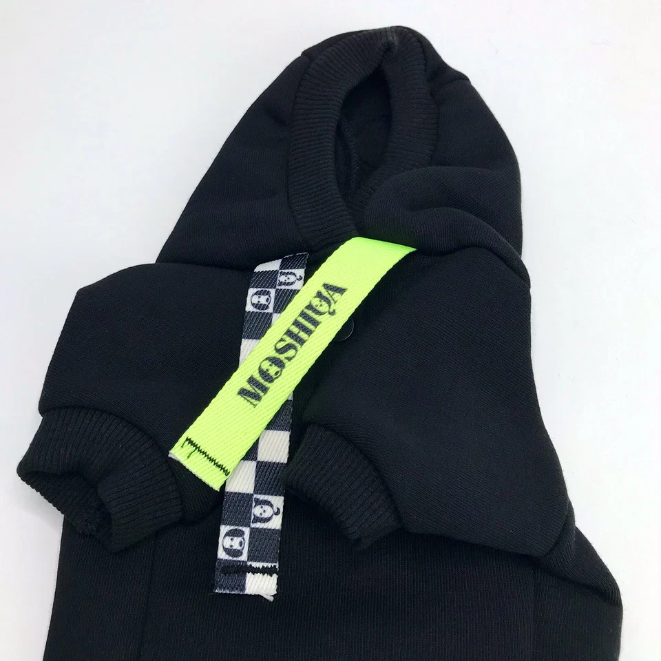 MOSHIQA Black Green Dog Hoodie Size S Pet Sweater I WOOF U Snap Sweatshirt Top - Image 2 of 4