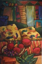 Robert Chapman, "Pillow Party" Acrylic on paper, Unframed