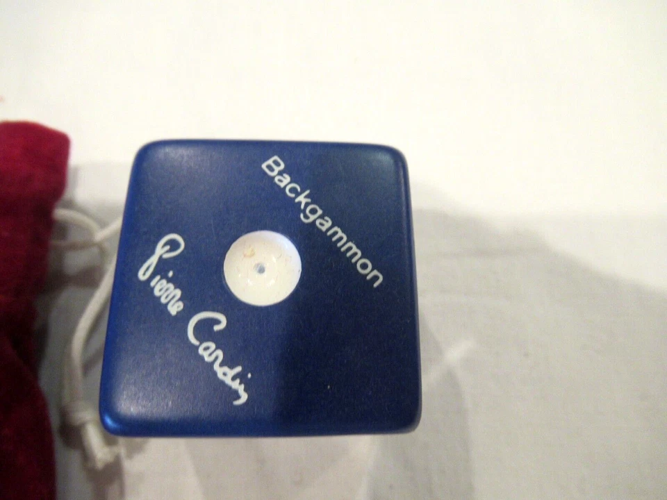 Pierre Cardin dados, juego de 2 - azul y blanco, bolsa de terciopelo Foto 4 de 4