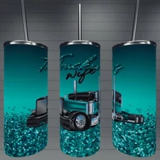 Trucker Wife 20oz Skinny Sublimation Tumbler
