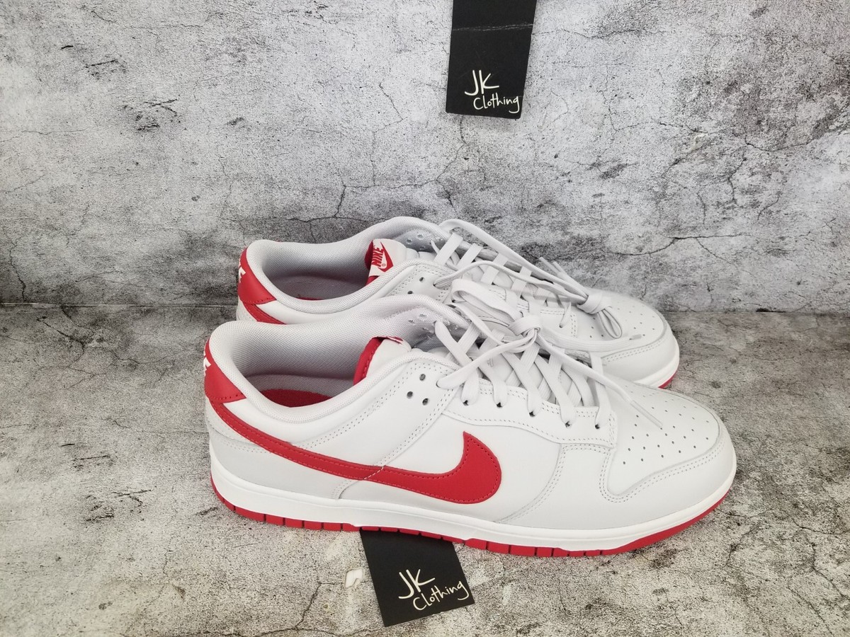 Size 13 - Nike Dunk Low Vast Grey Varsity Red for sale online | eBay