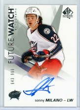  2016-17 SP Authentic FUTURE WATCH #131 Sonny Milano RC AUTO 643/999 