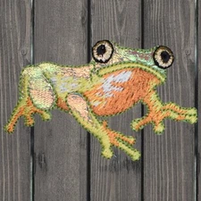 Shiny Tree Frog Embroidered Patch — Iron On