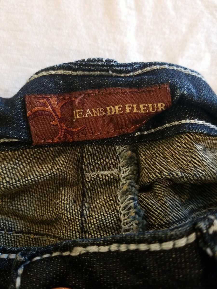 JEANS DE FLEUR SZ 3X32 BLUE JEANS MISSES EMBROIDERED/EMBELLISHED