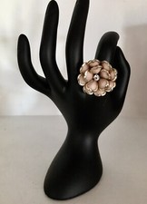 Flower Ring Pink Gold Trim Size 8.5-9