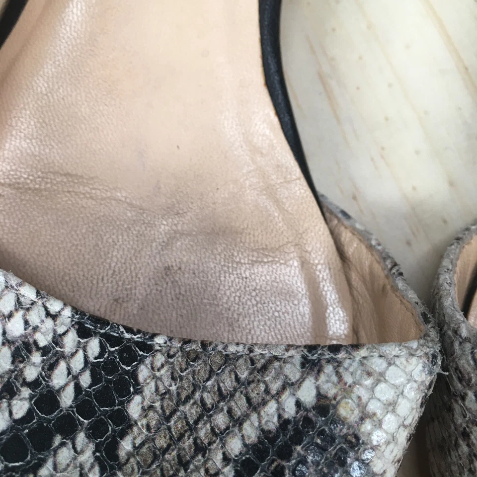 Zapatos Cole Haan para mujer 7.5 B Amalia Skimmer piel de serpiente DOrsay planos cuero negro Foto 3 de 4