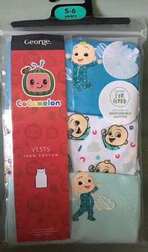 Baby / Girl / Boy 3 x Vests or 5 x Briefs pack with CocoMelon detail - Picture 2 of 5