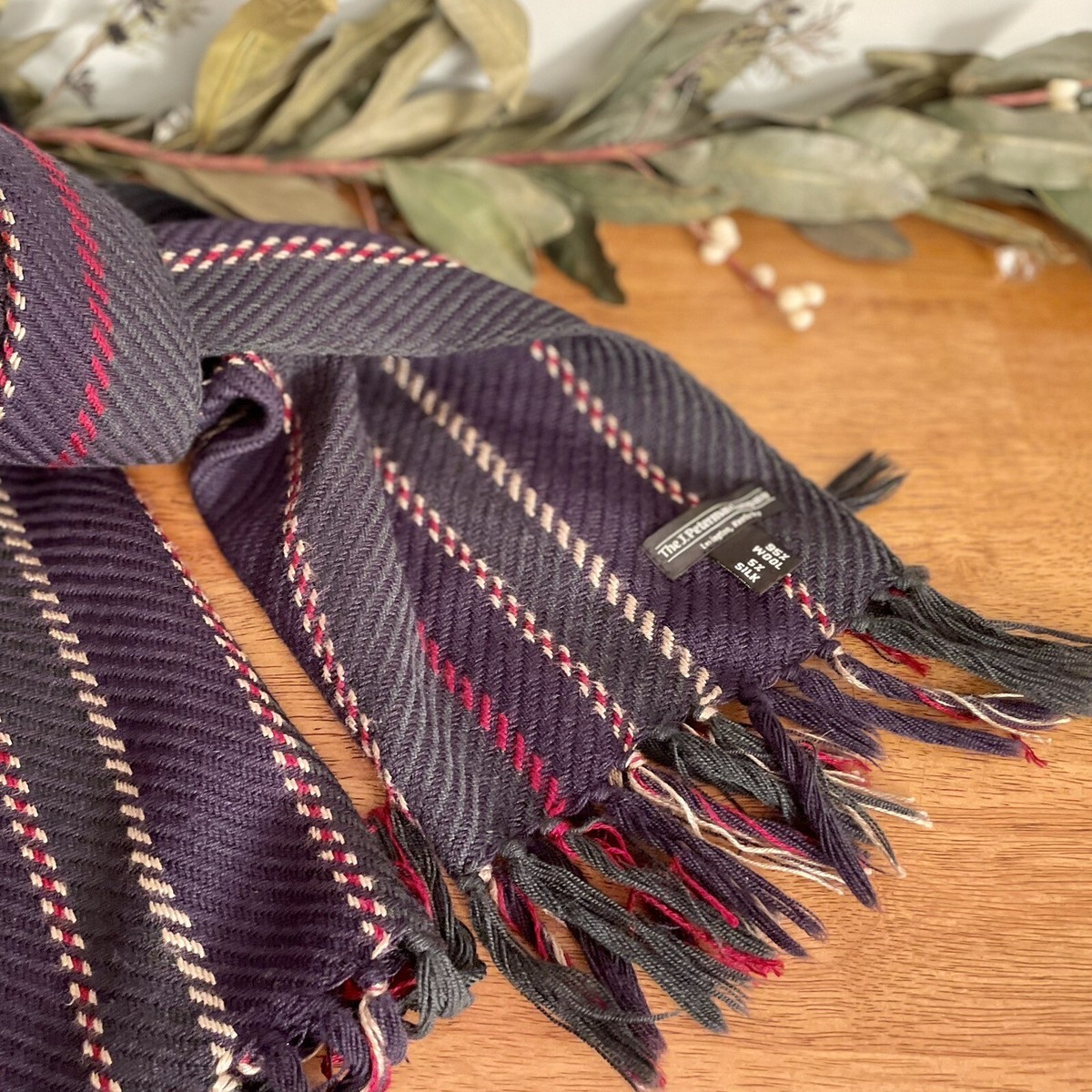 The J. Peterman Company Scarf 95% Wool 5% Silk Multicolor