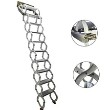 8.2ft White Wall Mounted Loft Wall Ladder Pull Down Folding Loft Ladder Stairs
