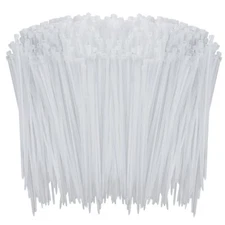 1000 Pcs White Zip Ties 6 Inch Clear Self-Locking Nylon Cable Ties Premium