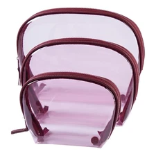 Samantha Brown To-Go 3-pack Clear Cosmetic Organizer Set, Rose