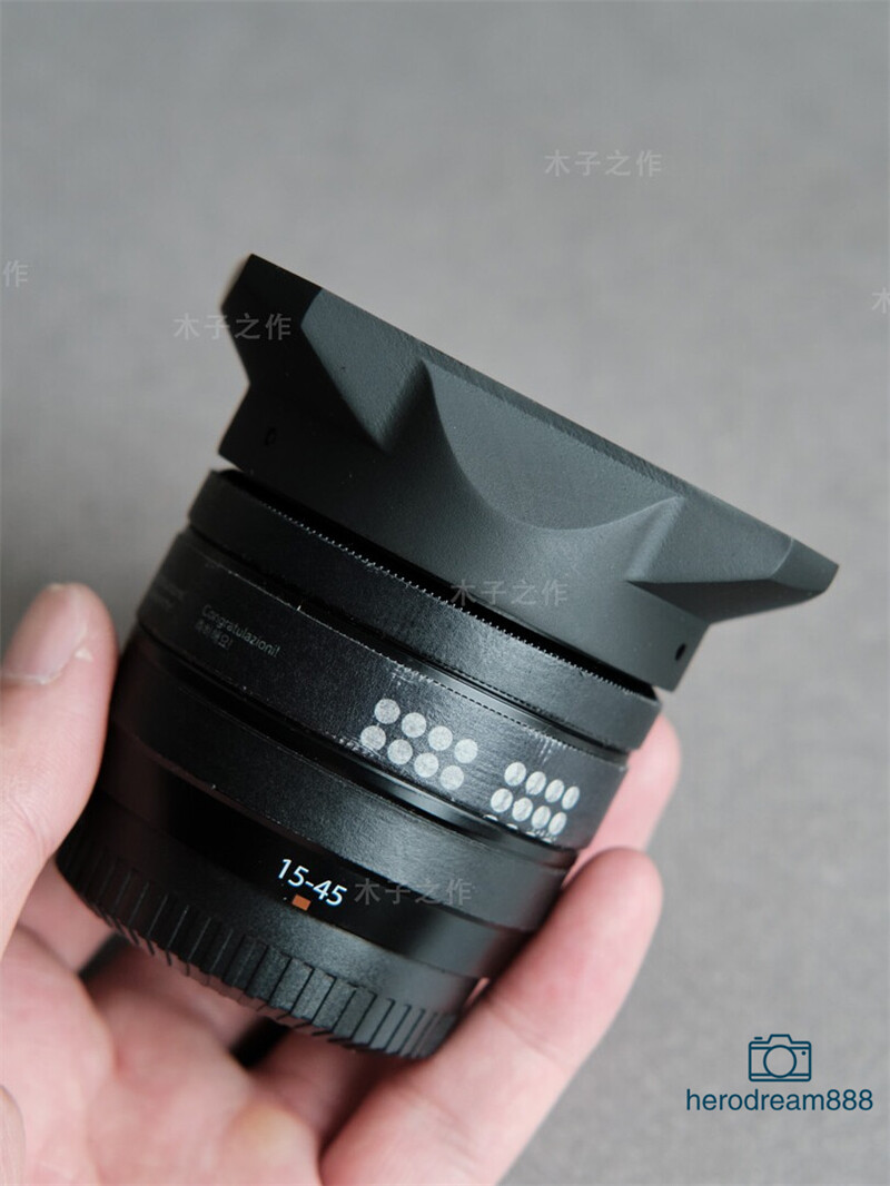 カバー 15 Lens Hood For Fujifilm XC 15-45 Rectangle Resin Black XC1545 Lens