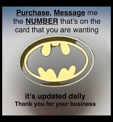 BATMAN RETURN  1992. Message Me The Number You Requesting. ($ 3 Each)Thank You