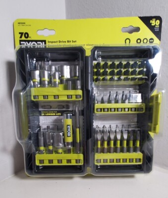 70 Piece Impact Rated Driving Kit Storage Bits Impact Drivers Drills Easy Case