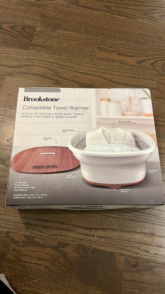 Brookstone Collapsible Towel / Bathrobe / Blanket Warmer NIB eBay