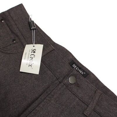 St. Croix NWT 5 Pocket Jean Cut Pants Size 36 US Solid Brown Wool Blend