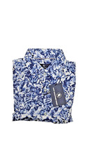 85 Hart Schaffner Marx Short Sleeve Floral Sport shirt,Blue, S