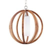 Pendellampe Deckenleuchte HäNgelampe Holz Stahl D 52,1 Cm Esszimmerlampe
