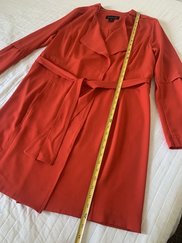 Rachel Zoe Womens Size M Red Wrap Stretch Jacket Tie Waist - Picture 4 of 12