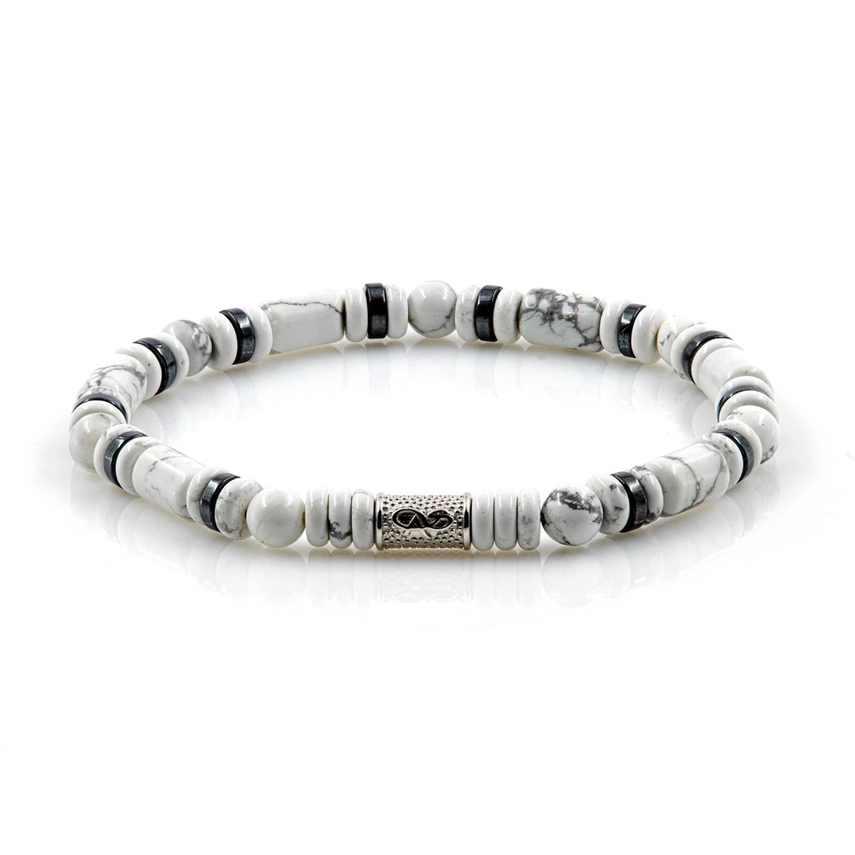 Perlenarmband White Turquoise Perlen 6mm DB 925 Sterling Silber Bracelet - Bild 2 von 4