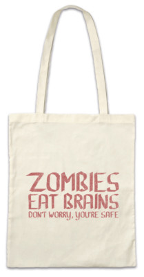Zombies Eat Brains Stofftasche Einkaufstasche Fun Nerd Brain Zombie essen Hirne