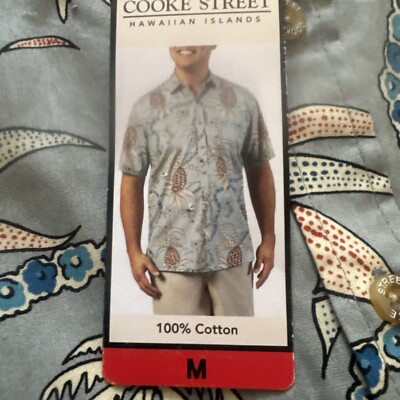 NWT Men's COOKE STREET Hawaiian Islands Shirt 100% Cotton Size Medium, Large, XL