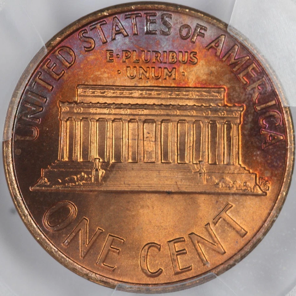 1974 PCGS MS66+RD Rainbow Toned Lincoln Cent 47379934 - Image 2 of 3