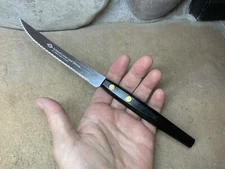 Vtg Serrated 5” Utility Knife Stainless Inland Lime Stone Steel Advertising USA