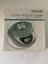 NEW TAYLOR 3831S DIGITAL KITCHEN SCALE 6.6 LB SILVER GLASS BATTERY