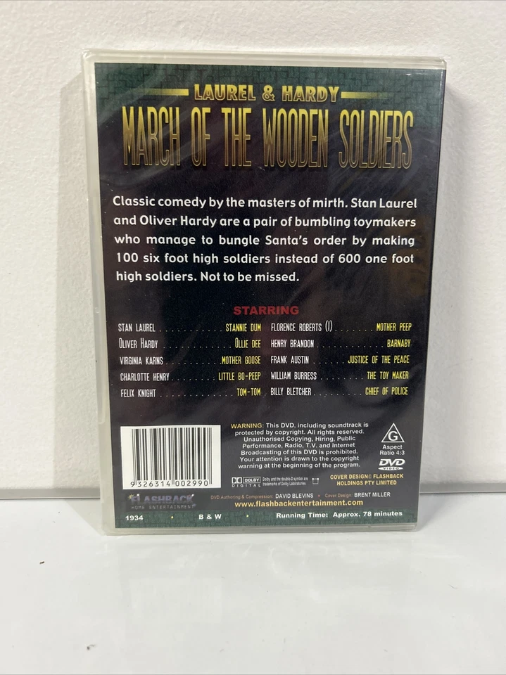 Laurel & Hardy March Of The Wooden Soldiers DVD - New & Sealed - Rated G - B&W - Image 2 of 4