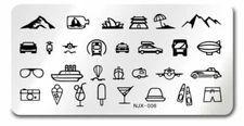 Nail Art Stamping Travel Design  DIY ManicureTemplate Image Plate NEW NJX 006