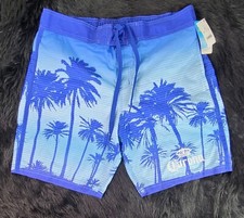 CORONA EXTRA Board Shorts L Swim Trunks Blue Palm Trees Beer Mens   
