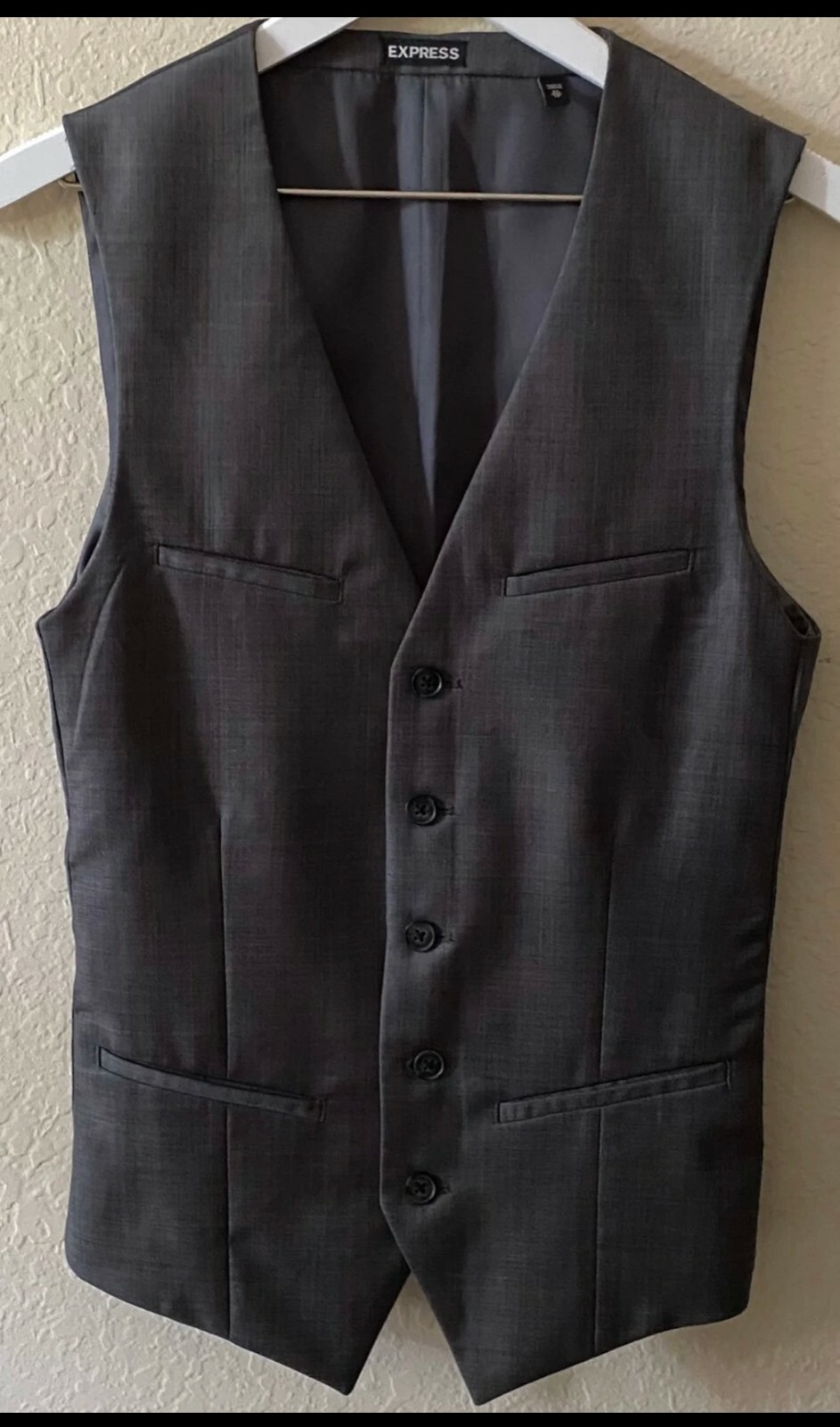 Slim Dark Grey Express Suit Vest - Gem