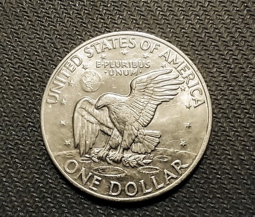 1972 Eisenhower 1$ Dollar Coin-No mint mark/die clash/Nice Silver Color - Picture 2 of 14