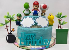 Mario Brothers Birthday Cake Toppers Set Brand New Featuring Mario