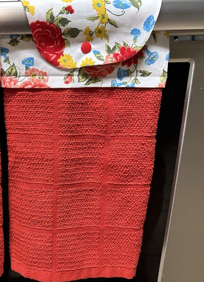 Juego de 2 toallas colgantes de algodón para mujer Pioneer, rosa dulce azul rojo amarillo Foto 2 de 2