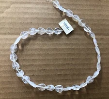 Clear Super Light Lilac Fizzle Seltzer Faceted Pear Drop Glass Bead Strand Lot