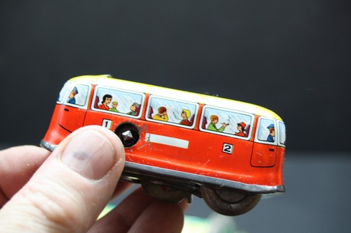 Vintage 1953 Ohio Art Tin Lithograph "Alpine Station" WIND-UP TRACK TOY w/Bus - Picture 10 of 24