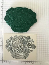 Flowers in a Basket/Flowers in a Cup unmounted rubber stamps