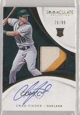 2017 Panini Immaculate Rookie Auto Patch 26/99 Chad Pinder #127 Patch Auto 7eo