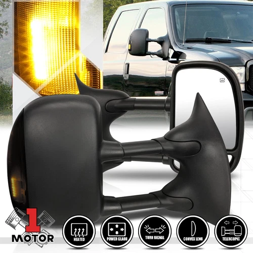 [Pair]Power+Heated LED Signal Towing Side Mirror for 99-07 Ford F250 Super Duty