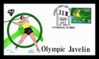 US COVER OLYMPIC JAVELIN FIRST DAY ISSUE PUGH HAND PAINTED