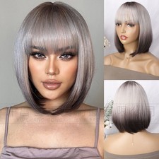 Lady Girl Bob Wig Women's Short Straight Bangs Full Hair Wigs Cosplay Party