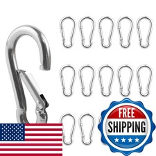 30 Pack 304 Stainless Steel Carabiner Clip 1.97 inch Heavy Duty Spring Snap Hook